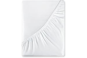 ROYALE LINENS Royale Linen 400 Thread Count 100% American Grown Cotton Fitted Sheet Twin Size - All Around Elastic Fitted Sheet - Luxury Sateen Weave - Snug Fit Bottom Sheet Fit Up to 16" (Twin, Signature White)