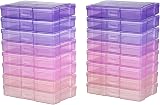 Novelinks 4x6 Photo Organizer Box with Handle, 16 Inner Cases, Pink Purple view 2