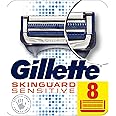 Gillette Skinguard Sensitive Razor Blades For Men, Refills With Precision Trimmer, 8 Count, Pack Of 1