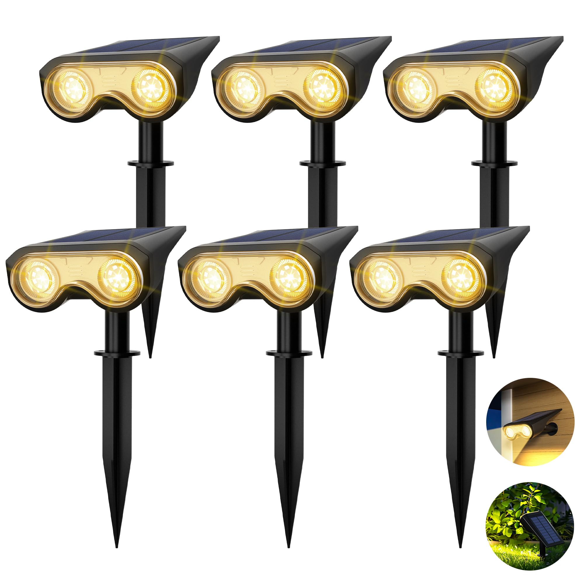 Photo 1 of ***FACTORY SEALED***HMDecor Solar Spot Lights Outdoor, IP67 Waterproof 6 Pack 3 Lighting Modes Landscape Spotlights for Yard Garden Yard Pool Fence House Garage Pathway