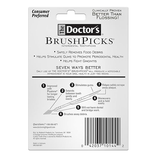 THE DOCTOR’S BRUSHPICKS INTERDENTAL TOOTHPICKS, 275 PICKS