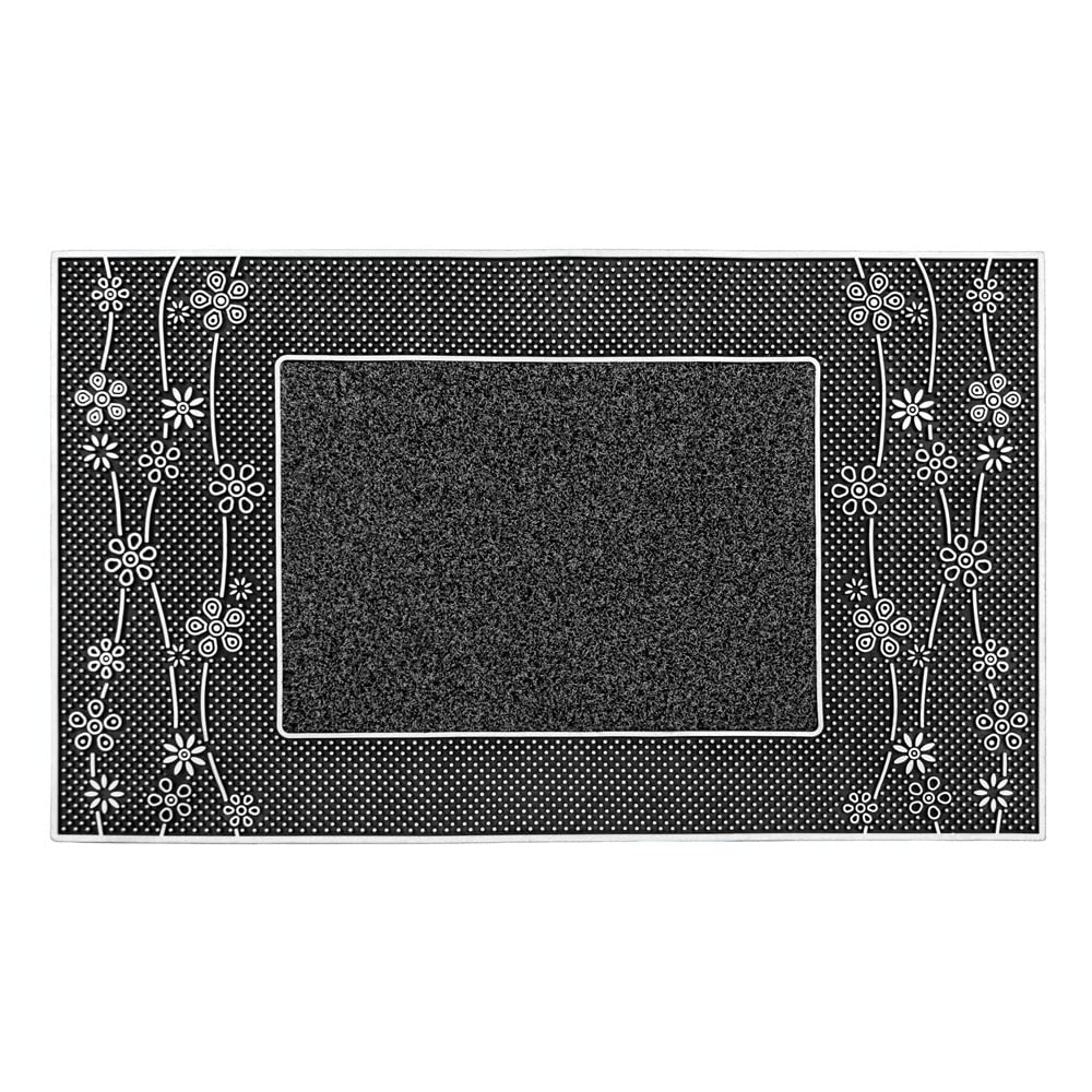 JVL Daisy PVC Pin Scraper Doormat, 45x75cm, Silver