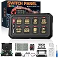 NOVSIGHT 8 Gang Switch Panel, Wireless/High Power Multifunction 12v Switch Panel for Truck Car ATV UTV, Waterproof Marine Switch Panel for Boat