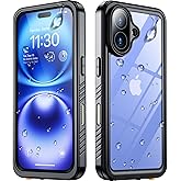 SPIDERCASE for iPhone 16 Waterproof Case, Built-in Camera & Screen Protector, IP68 Underwater, Full Body Sealed Protection, 12FT Military Shockproof, Dustproof, Durable iPhone 16 Case 6.1“, Black