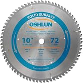 Oshlun SBSS-100072 10-Inch 72 Tooth TCG Saw Blade with 5/8-Inch Arbor for Solid Surface