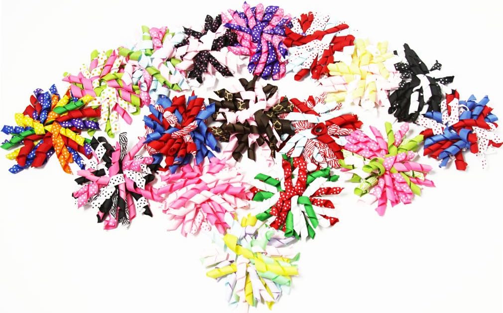 Wholesale Princess 4.5" Grosgrain Curly Ribbon Korker Hair Bow Clips