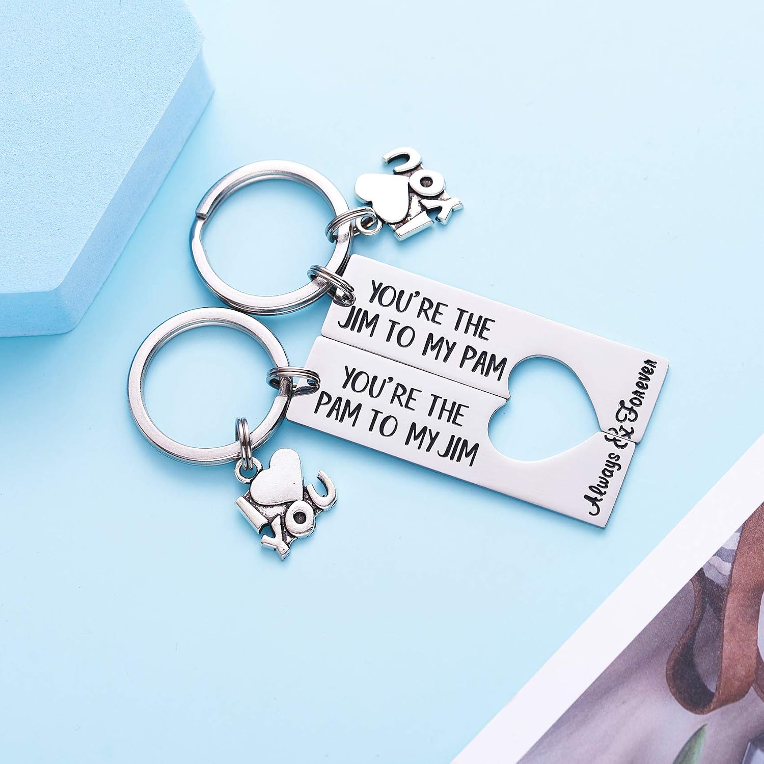 LParkin The Office Keyring You are The Pam to My Jim Keyring Set The Office TV Show Inspired Boyfriend Girlfriend Couples Gift His and Hers Anniversary - Image 5