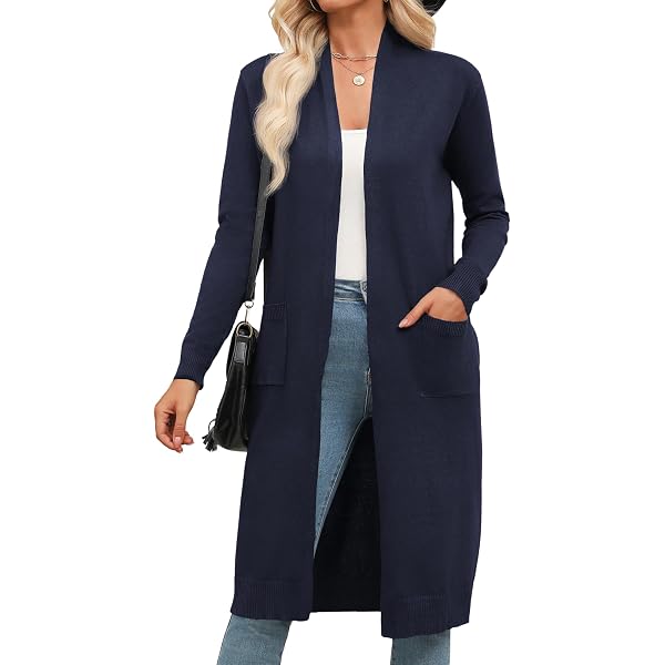 ToBeInStyle Women's Long Sleeve Braided Design Duster Cardigan - Acrylic, Black, Burgundy, Eclipse