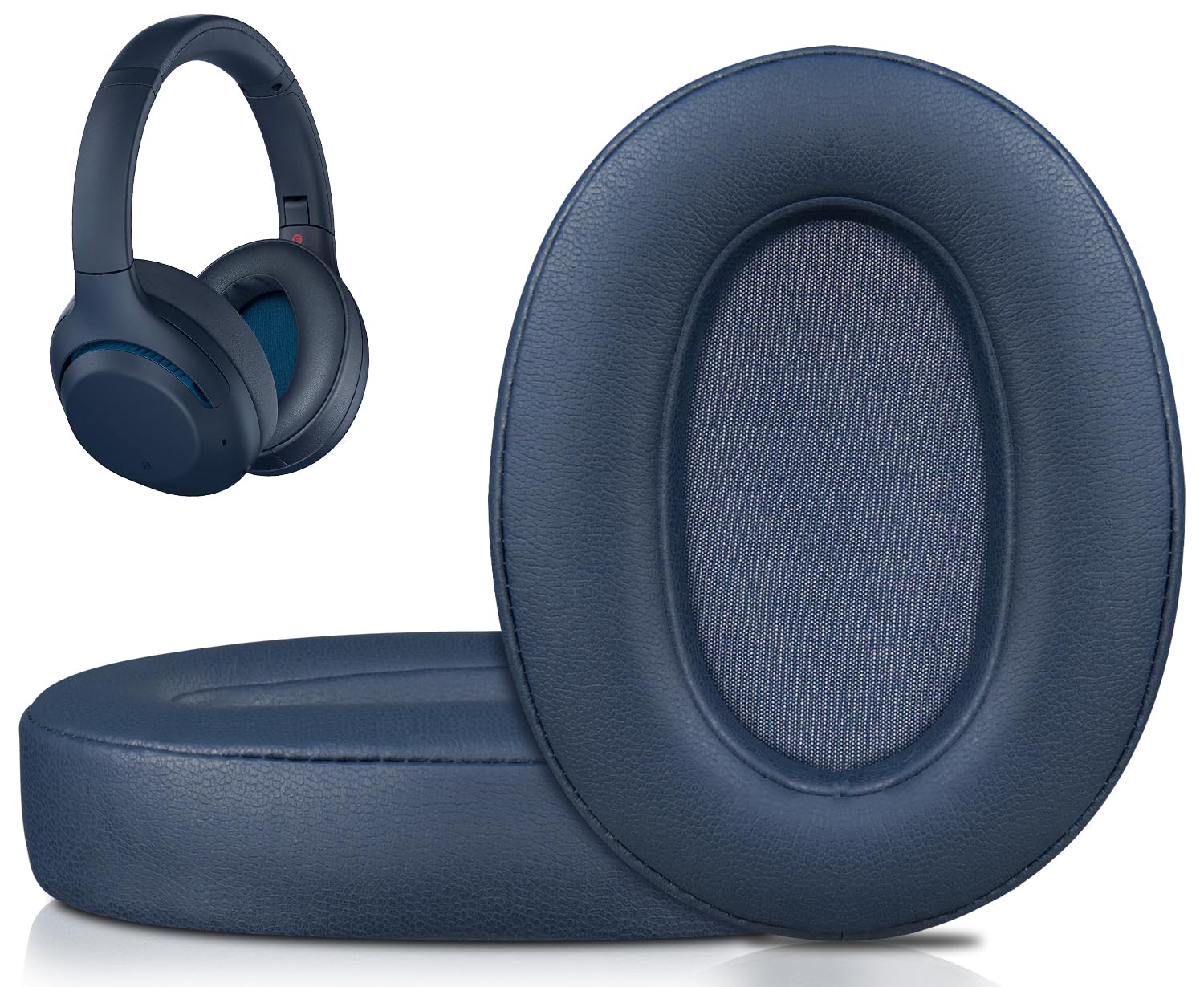 SOULWIT Earpads for Sony WH-XB900N/WH-CH710N/WH-CH720N/WH-RF400/MDR-RF895RK Headphones, Ear Pads Cushions with Soft Protein Leather, High Density Foam - Blue