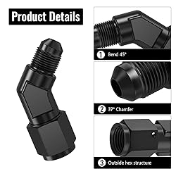 TRUCKMETER 45 Degree 4AN Female to 4AN Male Swivel