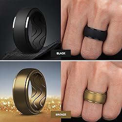 Egnaro Men's Silicone Rings 10mm Wide 2.5mm