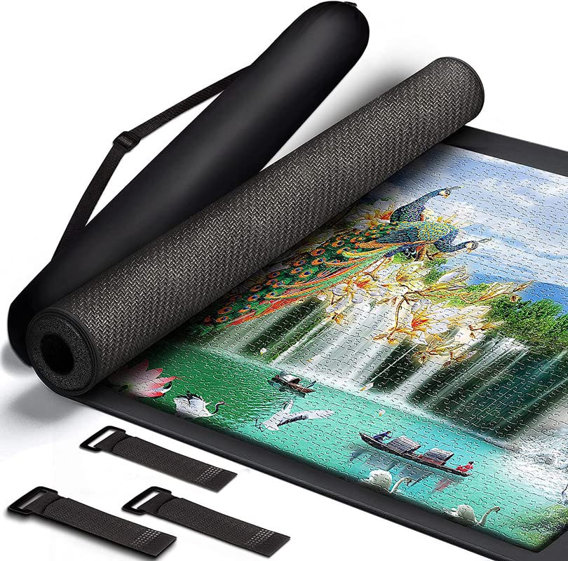Jigsaw Puzzle Mat Roll Up Saver Pad 46” x 26” Portable Up to 1500 Pieces Puzzles Puzzle Roll