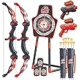 SpringFlower 2 Bow and Arrow Sets with LED Light-up,2 Foam Dart Guns for Kids 5 6 7 8 9 10+ Years Old, Archery Set with Standing Target for Boys & Girl, Ideal Gift