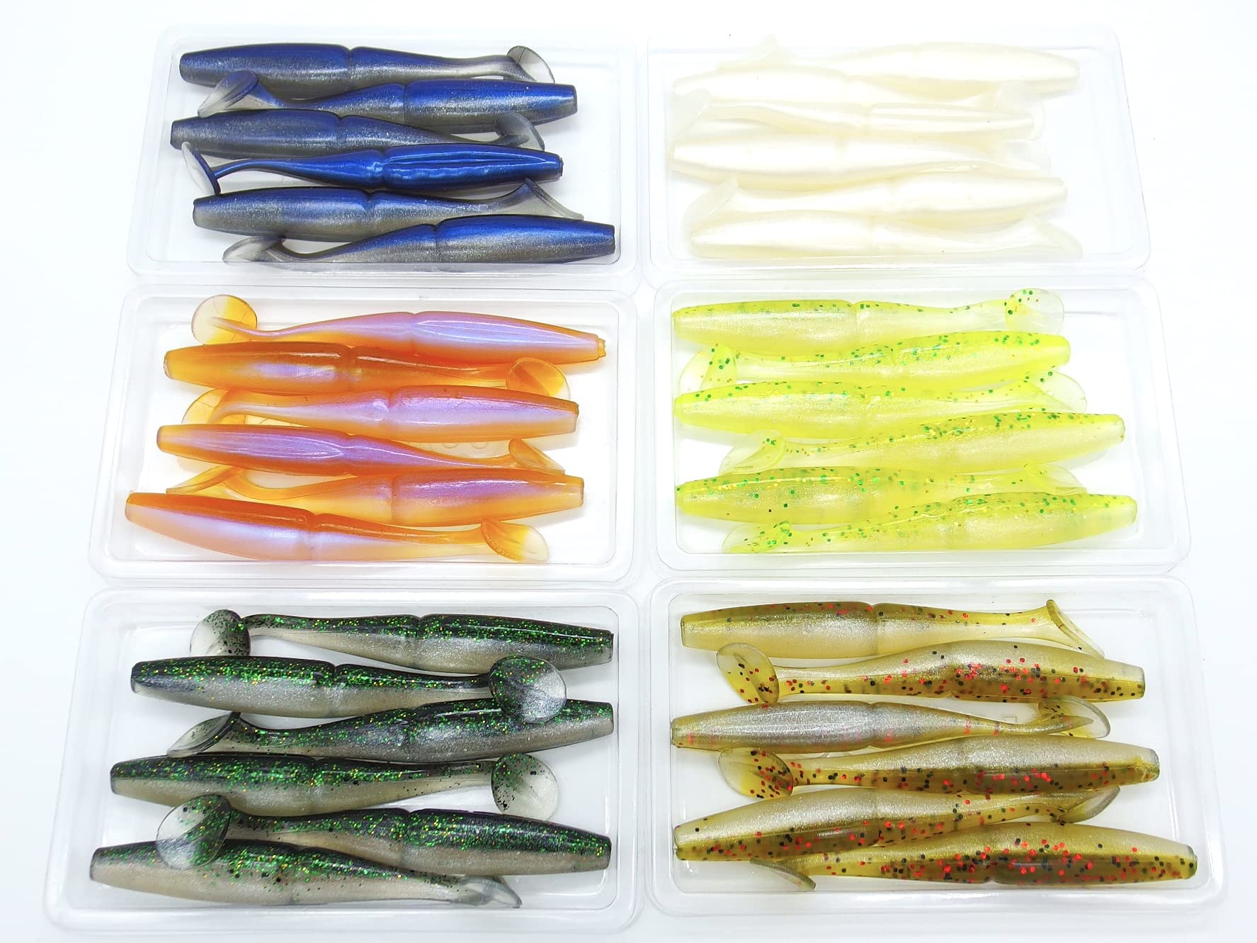 momolures - VERSATILE SHAD TAIL soft bait lure for Bass Pike Perch Zander Wrasse One up SHAD Style (4inch - 6 colour Assort Set)