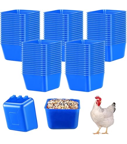 thumbnail interactive-video image 1 of 50-Pack Black 1 Pint Hanging Feed & Water Cups – For Chicken Poultry Cages 1 of 6
