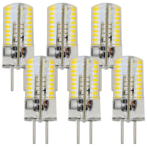 MENGS® 6 Stück GY6.35 4W LED Lampe 72x3014 SMD AC/DC 12V Warmweiß 3000K Mit Silikon Mantel
