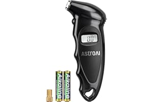 AstroAI Jauge numérique de pression des pneus avec piles AAA remplaçables, 150 psi, 4 paramètres, jauge de pneu industrielle 