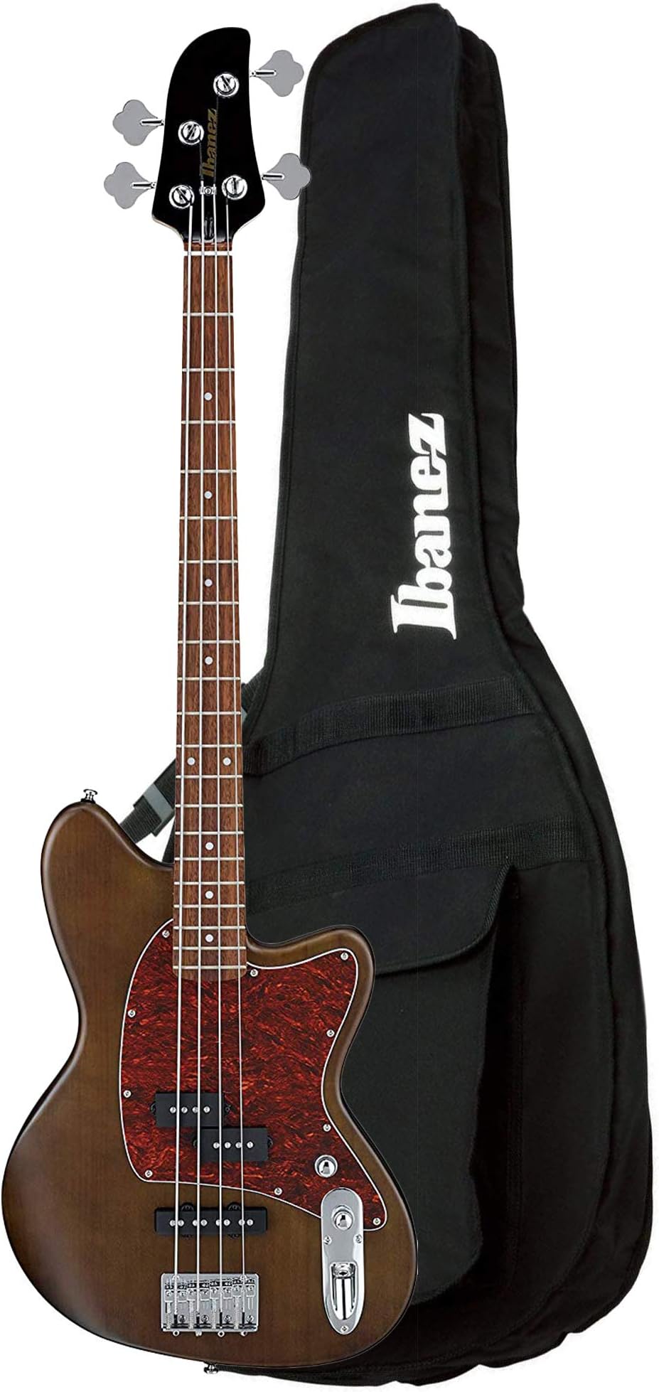 Ibanez TMB100 Talman Bass Walnut Flat and IBB101BK Gig Bag Bundle