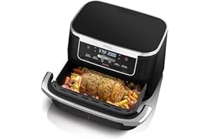 Ninja Foodi 6-in-1 DualZone FlexBasket Air Fryer w/7-QT MegaZone & Basket Divider, Full Meals, Smart Finish Cook 2 Foods 2 Wa