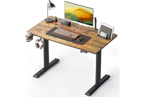 CubiCubi Electric Standing Desk, 40 x 24 Inches Height Adjustable Table, Ergonomic Home Office Furniture, Vintage Brown
