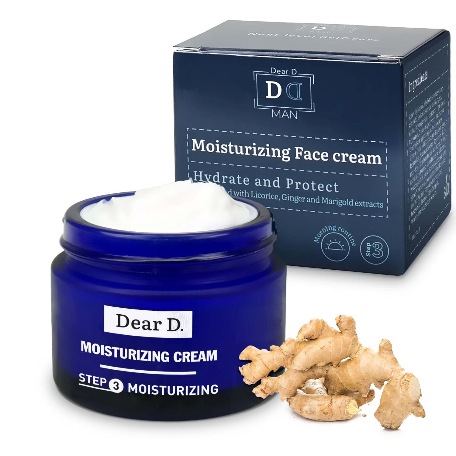 Dear D. Men's Face Moisturizer | Emollient, Moisturizing, and Relaxing Face Cream | Perfect for Dry or Pre-cleansed Skin | Practical 50ml Size