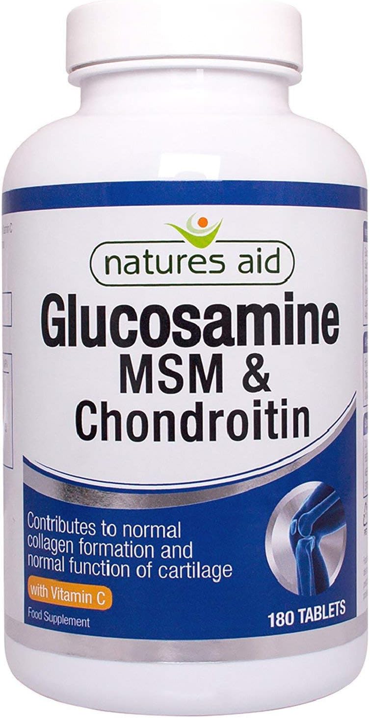Natures Aid Glucosamine MSM & Chondroitin with Vitamin C, High Strength Joint Support, Mobility & Cartilage Health