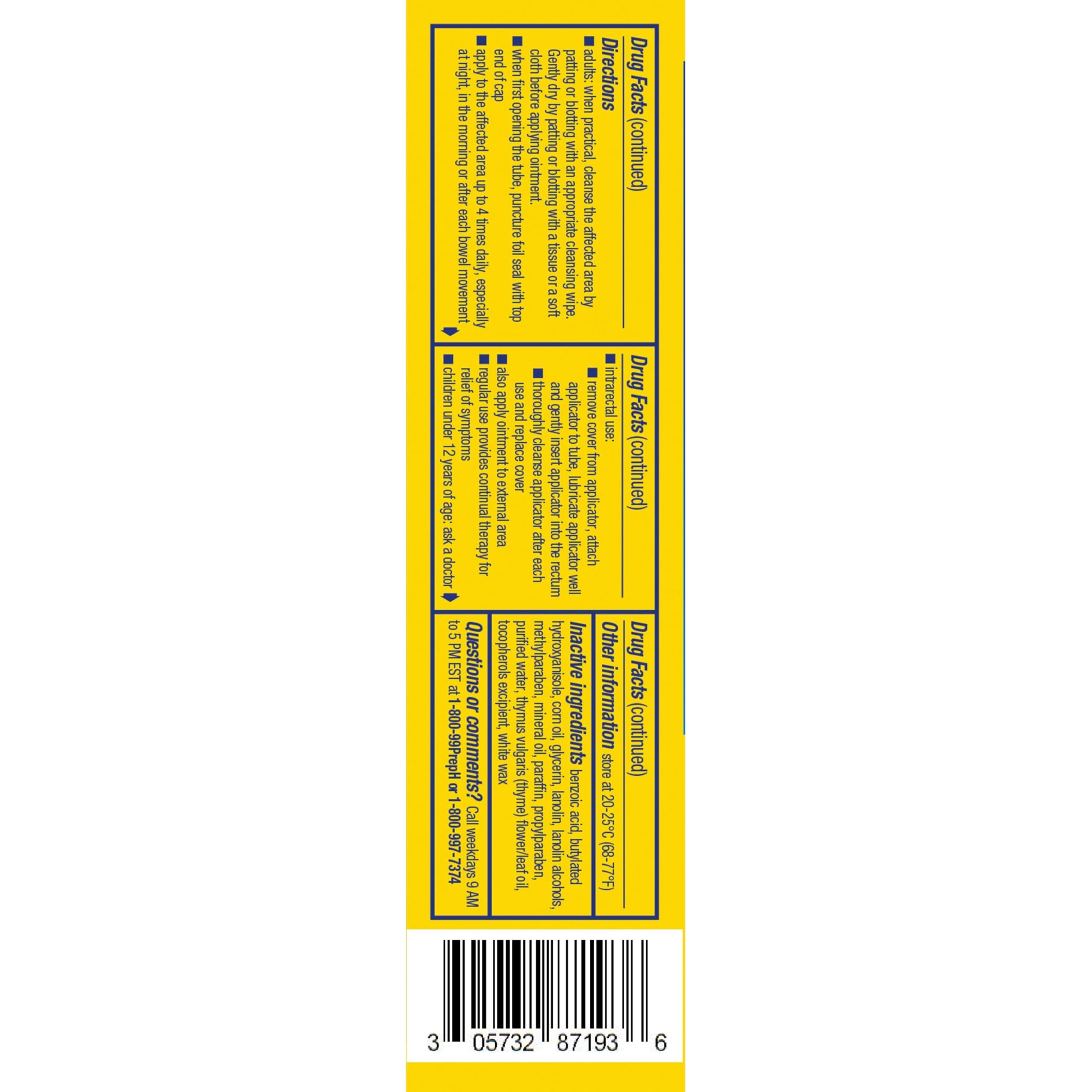 Preparation H Hemorrhoid Ointment, Itching, Burning and Discomfort Relief - 1 Oz Tube