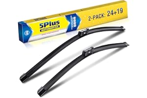 5 PLUS 24"+19" Windshield Wiper Blades Replacement For VW Volkswagen Jetta 2011-2023 Passat 2012-2018 CC 2013-2017, Premium All-Season Automotive Replacement Windshield Wiper Blades For My Car-Top Lock 16mm