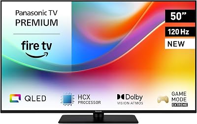 Premium TV-50W85BEZ, W85B Serie, 50 Zoll, 4K Ultra HD QLED Smart TV, 2025, 120 Hz, Fire TV, Dolby Vision und Atmos, Game Mode Extreme, Alexa, Apple Support, Bluetooth, Schwarz
