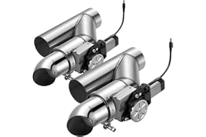 SPELAB Dual Electric Exhaust Cutout 3.0 Inch with Elbow Muffler Exhaust Valve Kit with One Controller Remote Kit