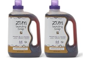 Indigo Wild Zum Clean Laundry Soap - Plant-Based Liquid Laundry Soap - Contains Baking Soda, Essential Oils & Saponified Coconut Oil - Frankincense & Myrrh Scent - 64 fl oz (2 Pack)