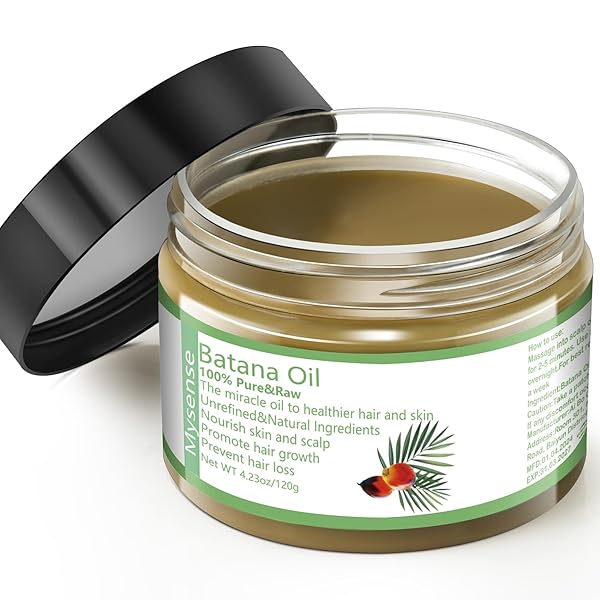 MYSENSE RAW BATANA OIL, 100% PURE UNREFINED AND ORGANIC GROWTH OIL FROM HONDURAS, SCALP CARE FOR WOMEN & MEN, PREVENT HAIR LOSS, PROMOTE HAIR THICKNESS