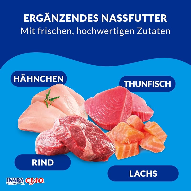 Ciao Bisque, Nassfutter für Katzen mit Huhn und Thunfisch, 24x40g
