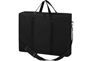 SIRUITON Folding Table Storage Bag, Portable 600D WaterProof Carry Bag for Folding Picnic/Camp Tables with Reinforcing Plate & Shoulder Strap, 25" D x 25" W x4.7 H Fits 4FT Folding Tables（bag only）