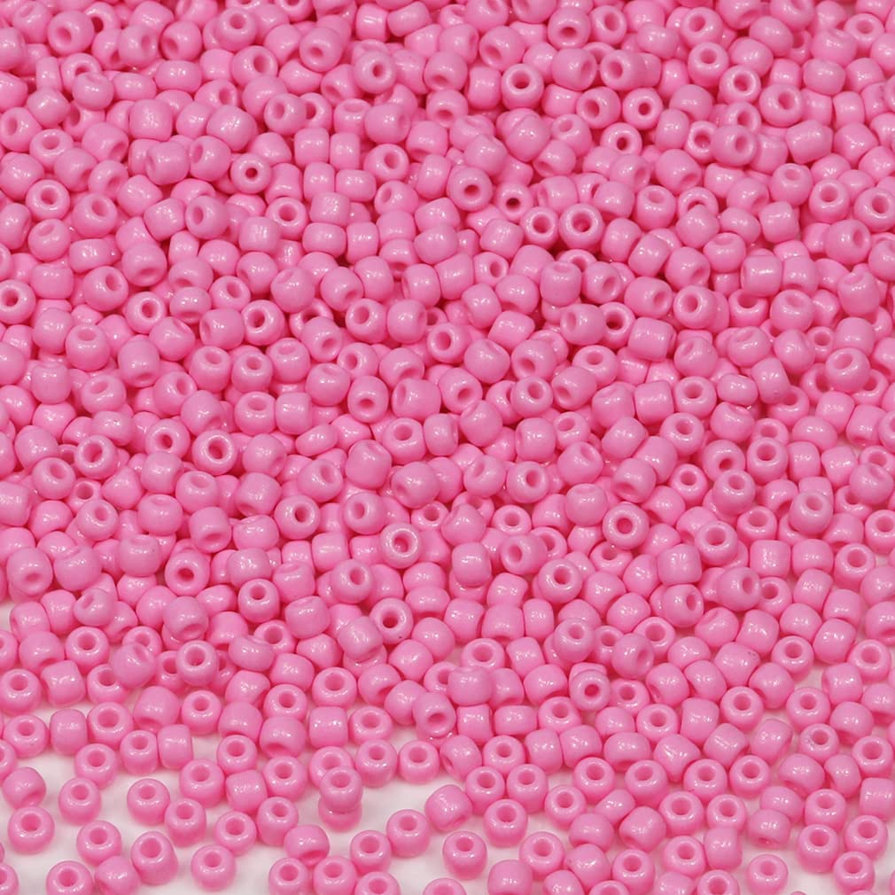 Bala&Fillic Pink Color 3mm Seed Beads About 3600pcs/100Grams in Bag, 8/0 Glass Craft Beads for Making Bracelet Necklace Earring(Pink)