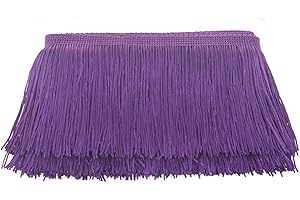 AMZTKDIY Sewing Fringe Trim Fringes 5 Yards for Clothing Accessories DIY Craft Latin Wedding Dress Lamp Shade Decoration (4 Inch Purple)