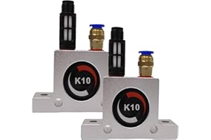 DCYNXC 2-Pieces K 1/4'' K10 Thread Pneumatic Vibrator Power Concrete Vibrator Ball Type Aluminum Alloy Air Turbine Oscillator with Silencer
