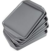 Aebeky Plastic Fast Food Tray,16.7 by 11.8-Inch,Set of 12 (Grey)