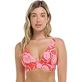 Skye Women's Standard Isabella Wide Band Triangle Bikini Top Swimsuit, Baja Red Tropical
