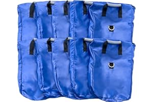 Hullaballoo Deluxe Extra Durable Vinyl Sand Bags, Anchor Safety Product for Inflatable Bounce House, Water Slides, Canopies and Tents, Holds 50 Pound Capacity, 10 Pack