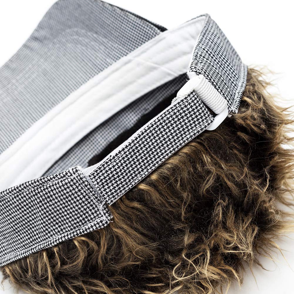 OBERORA Flair Hair Visor Sun Cap Wig Peaked Adjustable Baseball Hat with Spiked Hairs