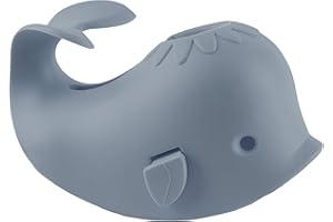 GKGOGO Bath Spout Cover for Bathtub - Protects Baby from Bumping Head During Bathing Time Baby Faucet Cover Universal Faucet Protective Cover Whale Design（Grey)