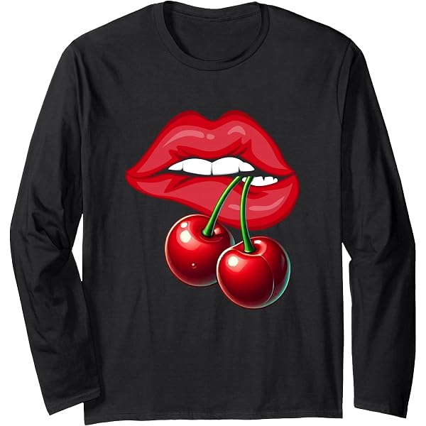 Amazon.com: Cherry Lips Graphic Tee Sexy Women Design Red Lips