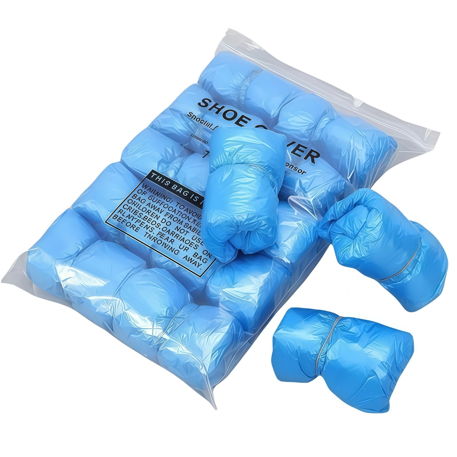 Photo 1 of 100 Pack Shoe Covers Disposable for Indoors, Fits Up To 11 US Men and 13 US Women Size(Blue)