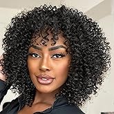Leeven Pre Looped Micro Kinky Curly crochet Hair 8 Inch 8 Packs Black Kinky Curly (1B#)