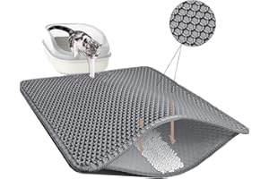 TidyNuts Cat Litter Mat for Pet Kitty Litter Box,Honeycomb Double Layer Cat Litter Box Mat,No Slip Cat Litter Trapping Mat,Urine and Waterproof,Scatter Control,Washable Easy Clean