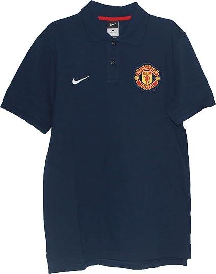 Amazon Com Nike Manchester United 2013 14 Authentic Gs Cotton Polo Shirt Navy Blue X Large Sports Outdoors