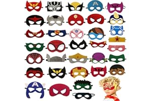 YALARY 35PCS Masks Favors for Kid Toys Set, Christmas Halloween Cosplay Supplies - Birthday Party Masks with 35 Different Types for Children