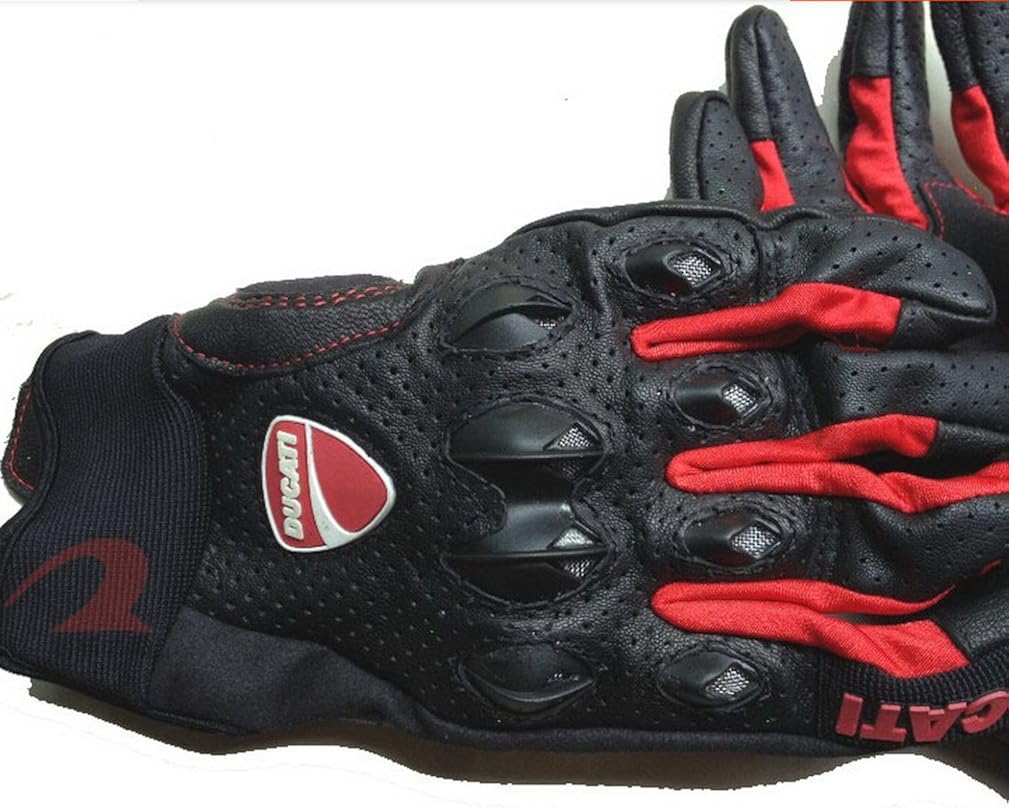 DUCATI Motorcycle Gloves Leather Protective Gear Performance Black Bike