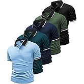 GEEK LIGHTING Men's Polo Shirts with Pocket 5 Pack